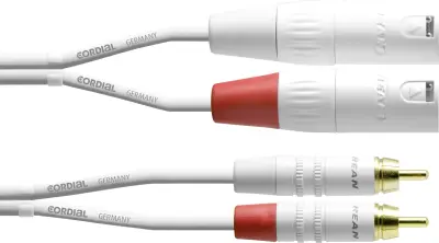 Cordial CFU 1\,5 MC-SNOW avdio adapterski kabel [2x moški konektor XLR - 2x moški cinch konektor] 1.50 m bela