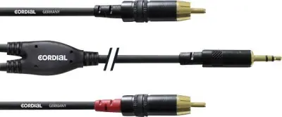 Cordial  avdio adapterski kabel [1x 3\,5 mm banana moški konektor - 2x moški cinch konektor] 6.00 m črna