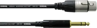 Cordial CFM 3 FV XLR priklučni konektor [1x ženski konektor XLR - 1x 6\,3 mm banana moški konektor] 3.00 m črna