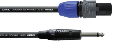 Cordial zvočnik kabel [1x tip SPK vtič - 1x 6\,3 mm banana moški konektor] 2 x 2.5 mm² 10.00 m črna