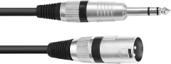 Omnitronic 30225197 XLR adapterski kabel [1x XLR vtič 3-polni - 1x klinken vtič 6.3 mm (stereo)] 5.00 m črna