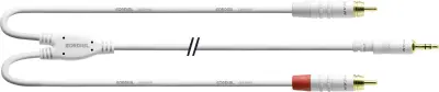 Cordial  avdio adapterski kabel [1x 3\,5 mm banana moški konektor - 2x moški cinch konektor] 3.00 m bela