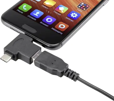 Renkforce USB 3.0 adapter [1x moški konektor USB-C, moški konektor USB 2.0 tipa micro B - 1x USB 3.2 gen. 2 vtičnica A (USB 3.1)] z OTG funkcijo, pozl