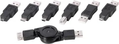 VIVANCO komplet USB adapterjev z koluti USB kabla\, črne barve Vivanco USB 2.0 adapter  CA US 7