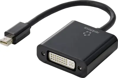 Renkforce RF-4769258 DisplayPort / DVI adapter [1x moški konektor mini Displayport - 1x ženski konektor DVI\, 24 + 5 polov] črna PVC plašč 15.00 cm