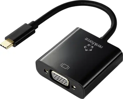 Renkforce RF-4679564 USB-C® / VGA adapter [1x moški konektor USB-C® - 1x ženski konektor VGA] črna  10.00 cm