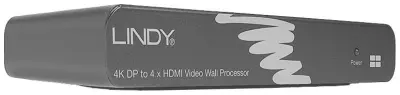 LINDY 38418 DisplayPort / HDMI pretvornik [1x ženski konektor DisplayPort - 4x ženski konektor HDMI] črna