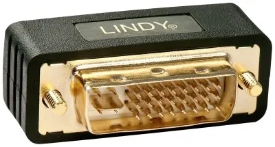 LINDY 41099 DVI adapter [1x moški konektor DVI\, 24 + 5 polov - 1x ženski konektor DVI\, 24 + 5 polov] črna