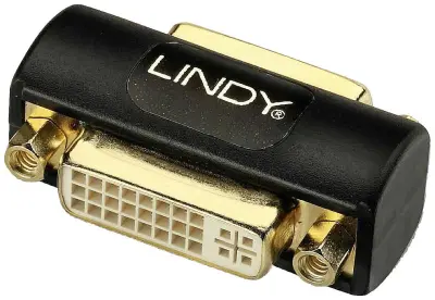 LINDY 41233 DVI adapter [1x ženski konektor DVI\, 24 + 5 polov - 1x ženski konektor DVI\, 24 + 5 polov] črna
