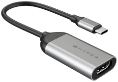 HYPER HD-H8K-GL USB-C® / HDMI adapter [1x moški konektor USB-C® - 1x ženski konektor HDMI] srebrna