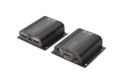 Komplet HDMI KVM Extender - oddajnik in sprejemnik - dodatni HDMI Loop Out na oddajniku - vključno z zvočnim prenosom Digitus DS-55100-1 HDMI razširit
