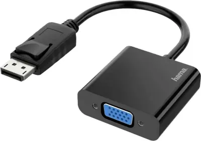 Hama 00200337 DisplayPort / VGA adapter [1x VB vtič - 1x moški konektor DisplayPort] črna