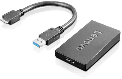 Lenovo 4X90J31021 USB 3.2 gen. 1 (USB 3.0) adapter [1x USB 3.2 gen. 1 vtič A (USB 3.0) - 1x ženski konektor DisplayPort] črna