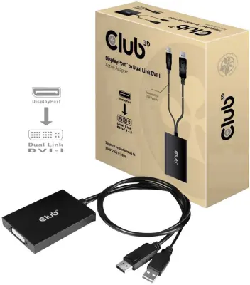 club3D CAC-1010 DisplayPort (M) na DVI-D DL (Ž) adapter