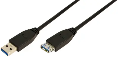 LogiLink USB kabel USB 3.2 gen. 1 (USB 3.0) USB-A vtič\, USB-A vtičnica 1.00 m črna