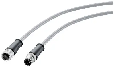 Robusten napajalni priključek Kabel IP69 M12-180/M12-180\, A-kodiran\, 4-polni\, 3m\, za ET200 Siemens 6XV18015AH30 tok priključni kabel  siva 3.00 m