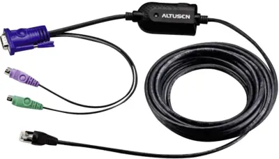 KVM adapter [2x PS/2-vtič\, VGA-vtič - 1x RJ45-vtičnica] 4.50 m črn ATEN