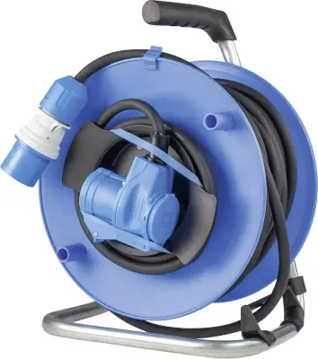 AS Schwabe 12274 kabelski boben 25 m črna moški konektor CEE 16 A 3-polni