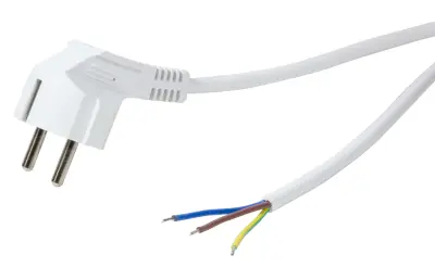 LogiLink tok priključni kabel [1x kotni varnostni moški konektor - 1x prosti konec] 1.50 m bela