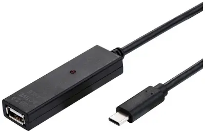 VALUE USB 2.0 podaljšek\, aktiven\, z repetitorjem\, AC\, črn\, 10 m Value KVM podaljšek  10.00 m črna