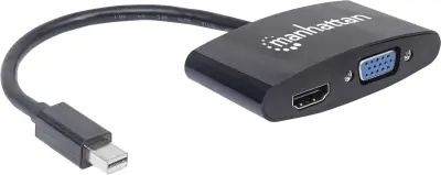 Manhattan 152709 DisplayPort / VGA / HDMI adapter [1x moški konektor mini Displayport - 1x ženski konektor VGA\, ženski konektor HDMI] črna  16.00 cm