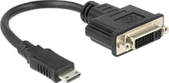 Delock 65564 HDMI / DVI adapter [1x moški konektor mini HDMI tipa C - 1x ženski konektor DVI\, 24 + 5 polov] črna  20.00 cm