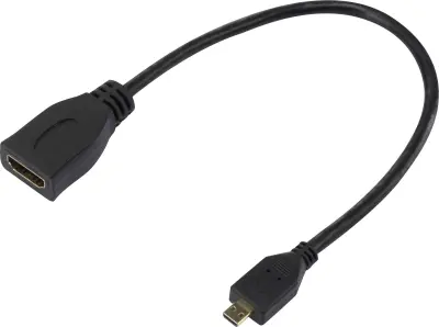 SpeaKa Professional SP-7870588 HDMI adapter [1x moški konektor micro HDMI tipa D - 1x ženski konektor HDMI] črna pozlačeni konektorji 20.00 cm