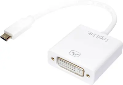 LogiLink UA0245A USB / DVI adapter [1x USB 3.2 gen. 2 vtiča B (USB 3.1) - 1x ženski konektor DVI\, 24 + 5 polov] bela  14.00 cm