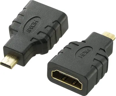 SpeaKa Professional SP-7870184 HDMI adapter [1x moški konektor micro HDMI tipa D - 1x ženski konektor HDMI] črna pozlačeni konektorji, avdio povratni