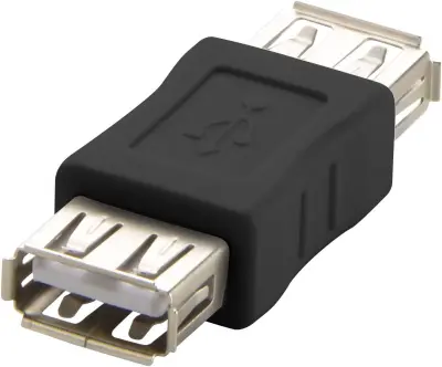 USB 2.0 adapter [1x USB 2.0 vtičnica A - 1x USB 2.0 vtičnica A] črn Renkforce