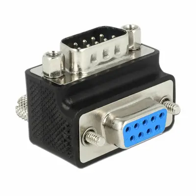 VGA adapter [1x VGA-vtič 1x VGA-vtičnica] 90° zavrten\, črn\, nastavljiv  Delock