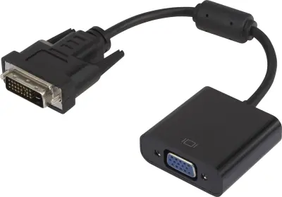 Renkforce RF-3301134 DVI/VGA adapter [1x moški konektor DVI, 24 + 1 polov - 1x ženski konektor VGA] črna s feritnim jedrom, pozlačeni konektorji 15.00