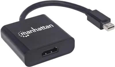 Manhattan 152570 Mini-DisplayPort adapter [1x moški konektor mini Displayport - 1x ženski konektor HDMI] črna zaščiten\, UL-certificirano 15.00 cm