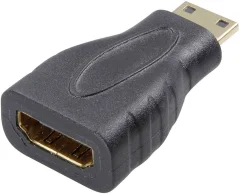 SpeaKa Professional SP-7869908 HDMI adapter [1x moški konektor mini HDMI tipa C - 1x ženski konektor HDMI] črna pozlačeni konektorji