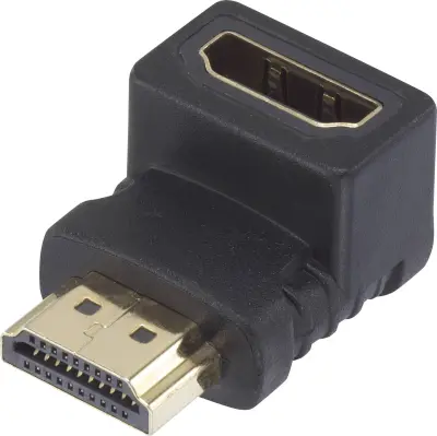 HDMI adapter [1x moški konektor HDMI - 1x ženski konektor HDMI] Kot 90 ° navzgor pozlačeni konektorji SpeaKa Professional