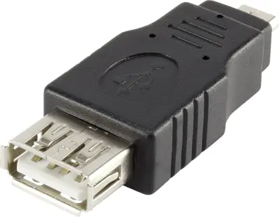 USB 2.0 adapter [1x USB 2.0 vtič Micro-B - 1x USB 2.0 vtičnica A] črn Renkforce