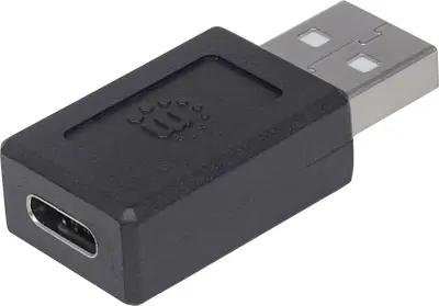 Manhattan USB 2.0 adapter [1x moški konektor USB 2.0 tipa A - 1x ženski konektor USB-C®]   primeren za obojestranski priključek