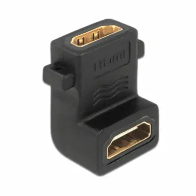 Delock 65510 HDMI adapter [1x ženski konektor HDMI - 1x ženski konektor HDMI] črna pozlačeni konektorji