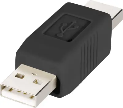 USB 2.0 adapter [1x USB 2.0 vtič A - 1x USB 2.0 vtič A] črn pozlačeni zatiči Renkforcenkforce