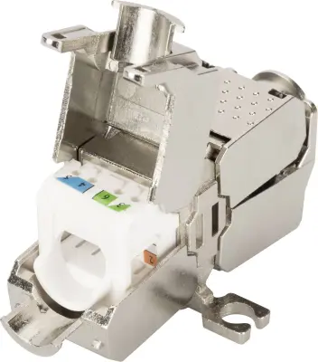 Digitus RJ45/spojnik omrežni adapter CAT6a, neopremljeno [1x LSA, rezalna sponka, hitri priključek - 1x LSA, rezalna sponka, hitri priključek] srebrna