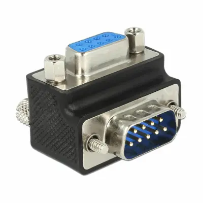 VGA adapter [1x VGA-vtič 1x VGA-vtičnica] 270° zavrten\, črn\, nastavljiv Delock