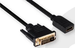club3D DVI / HDMI adapterski kabel DVI-D 24+1-polni vtič\, HDMI-A  vtičnica 2.00 m črna CAC-1211  DVI kabel