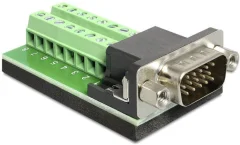 Delock 65424 VGA adapter [1x moški konektor VGA - 1x vijačna sponka] črna  0.00 m