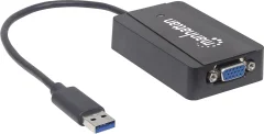 Manhattan 152303 USB 3.2 gen. 1 (USB 3.0) / VGA adapter [1x USB 3.2 gen. 1 vtič A (USB 3.0) - 1x ženski konektor VGA] črna  0.26 m