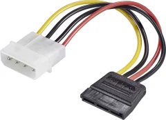 Električni adapter [1x IDE-električni vtič 4 polni - 1x SATA-električna vtičnica 15 polni] 0.15 m črne barve\, rdeče barve\, rumen