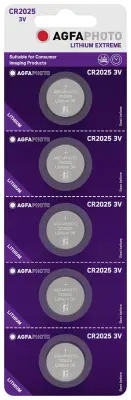 Litijeva gumbasta celica AgfaPhoto CR2025\, paket 5 kosov AgfaPhoto gumbne celice CR 2025 3 V 5 kos  litij