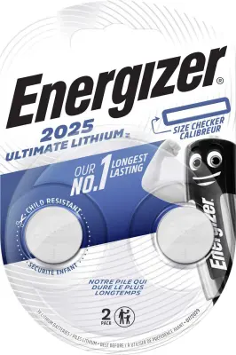 Energizer gumbne celice CR 2025 3 V 2 kos 170 mAh litij Ultimate 2025
