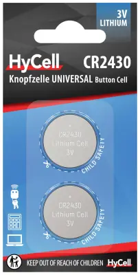 Gumbna baterija CR 2430 litijeva HyCell CR 2430 300 mAh 3 V\, 2 kosa