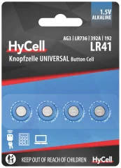 Gumbna baterija LR 41 alkalij-manganova HyCell AG3 30 mAh 1.5 V 4 kos