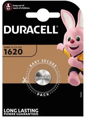 Duracell gumbne celice CR 1620 3 V 1 kos 75 mAh litij DL1620